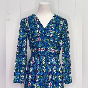 Vintage 1960’s Barkcloth Floral Maxi Dress